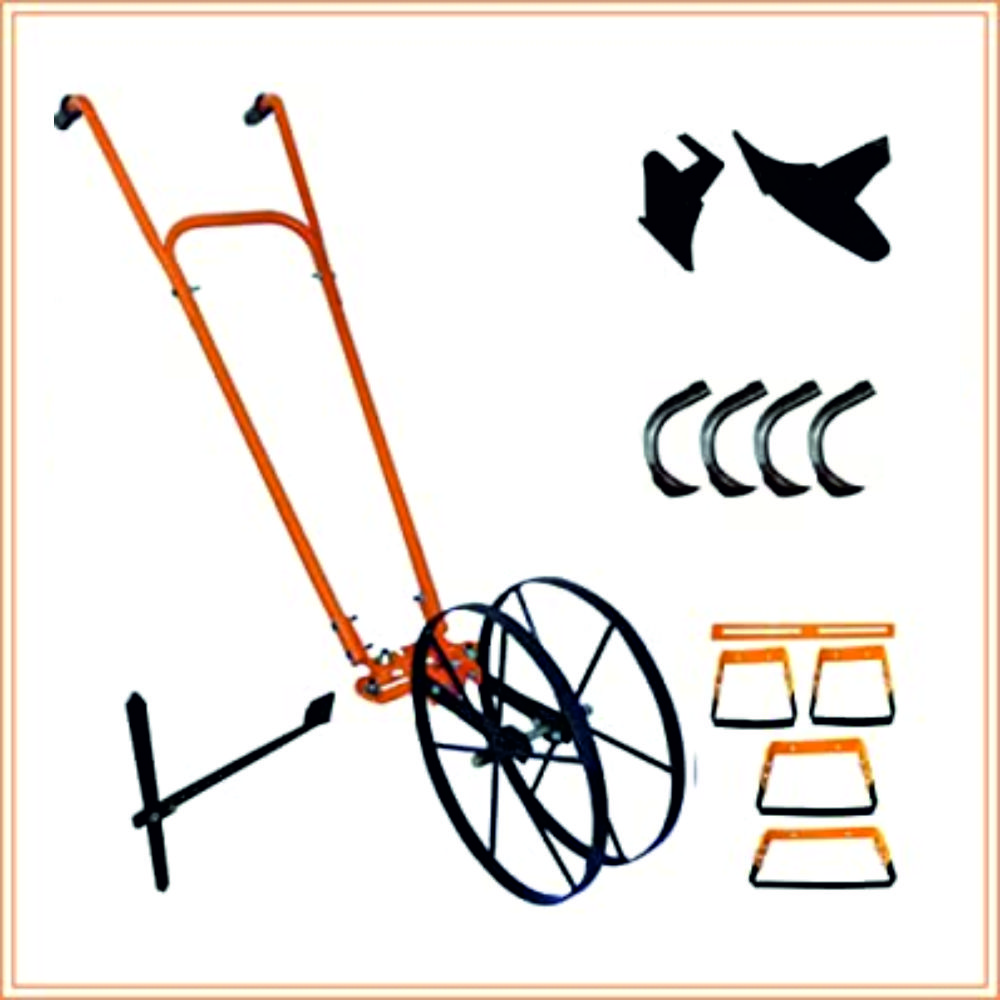MAHAN WHEEL HOE WITH PLOW, CULTIVATOR TEETH, HOES - LeafConAgro